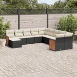  11-dijelni set vrtnih sofa od poliratana s jastucima crni | shoptok.hr