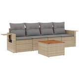 Maison Chic Seti vrtnega pohištva - Vrtna garnitura - Vrtni pohištvo set 5-delna z blazinami bež poli ratan, (21817840) | Shoptok.si