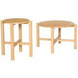 Hübsch Okrogle mizice v kompletu 2 ks v hrastovem dekorju v naravni barvi ø 68 cm Four – | Shoptok.si