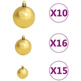  Umjetna božićna jelka s LED svjetlima i setom kuglica i češerima 240 cm | shoptok.hr