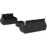 vidaXL 6-dijelni set vrtnih sofa s jastucima crni od poliratana | shoptok.hr