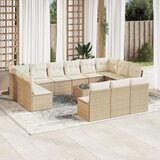 Maison Chic Seti vrtnega pohištva - Vrtna garnitura - Vrtni pohištvo set 14-delna z blazinami bež poli ratan, (21810946) | Shoptok.si
