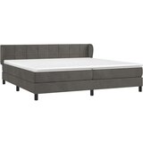  Krevet s oprugama i madracem tamnosivi 200x200 cm baršunasti | shoptok.hr