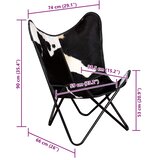  Leptir-stolica crno-bijela od prave kravlje kože | shoptok.hr