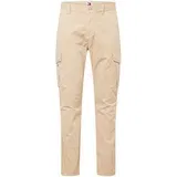 Tommy Jeans Kargo hlače 'AUSTIN' svetlo bež / mornarska / karminsko rdeča / bela