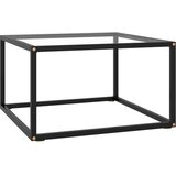 vidaXL Klubska mizica črna s kaljenim steklom 60x60x35 cm Cene