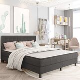  Boxspring postelja temno siva iz blaga 180x200 cm, (20646302) Cene