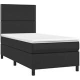  Box spring postelja z vzmetnico LED črna 90x200 cm umetno usnje, (20724437) | Shoptok.si
