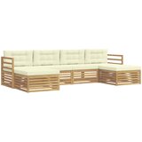  Set vanjskih sofa 6 pcs Bijela i krem 325 x 162,5 x 73 cm | shoptok.hr