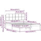  Posteljni okvir z oblazinjenim vzglavjem Taupe 150 x 200 cm, (5000101776) | Shoptok.si
