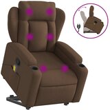 Maison Chic masažni naslanjač - Relax naslanjač s funkcijo vstajanja rjavo blago, (22134717) | Shoptok.si