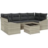  Set sofe s jastukom 7 pcs Svijetlo siva i tamno siva poliratan | shoptok.hr