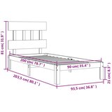  Kreveta s uzglavljem 90 x 200 cm od masivnog drva | shoptok.hr