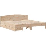 vidaXL Posteljni okvir brez vzmetnice 200x200 cm trdna borovina, (21322496) | Shoptok.si