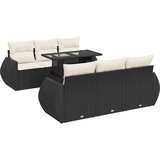 Maison Chic Seti vrtnega pohištva - Vrtna garnitura - Vrtni pohištvo set 7-delna z blazinami črn poli ratan, (21801718) | Shoptok.si