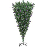 vidaXL Obrnjen umetni božični drevesec s setom kroglic Zelena 210 cm | Shoptok.si
