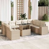 vidaXL 10-dijelni set vrtnih sofa s jastucima bež od poliratana | shoptok.hr