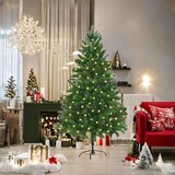 vidaXL Umjetno božićno drvce S LED lampica Zelena 180 cm PE Cijene