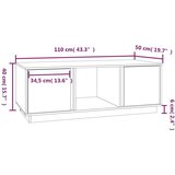  Klubska mizica črna 110×50×40 trdna borovina, (20712219) | Shoptok.si