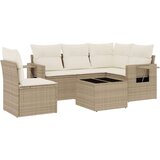 vidaXL 6-dijelni set vrtnih sofa s jastucima bež od poliratana | shoptok.hr