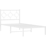  Metalni okvir za krevet s uzglavljem bijeli 90 x 190 cm | shoptok.hr