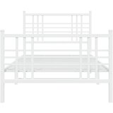  Metalni okvir kreveta uzglavlje i podnožje bijeli 90 x 200 cm | shoptok.hr