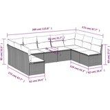  9-dijelni set vrtnih sofa od poliratana s jastucima svjetlosivi | shoptok.hr