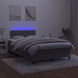  Krevet box spring s madracem LED tamnosivi 120 x 190 cm baršun | shoptok.hr