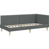 vidaXL Kutni okvir kreveta Ostalo s uzglavljem Tamno siva 100 x 200 cm | shoptok.hr