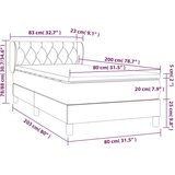  Okvir kreveta s oprugama i madrac svjetlosivi 80x200cm tkanina | shoptok.hr