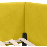 vidaXL Kotna postelja Drugo Rumena 90 x 190 cm Samet in sodobno leseno | Shoptok.si