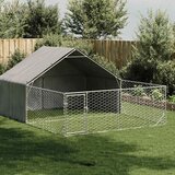 vidaXL Vanjska kućica za pse sa stazom 5x3x1,9 m pocinčani čelik | shoptok.hr