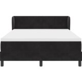 vidaXL Postelja z vzmetnico Črna 140x190 cm Žamet | Shoptok.si