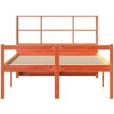 vidaXL Knjižna postelja brez vzmetnice vošč. rjava 135x190cm trden les | Shoptok.si