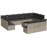  14-dijelni set vrtnih sofa poliratan s jastucima svijetlosivi | shoptok.hr