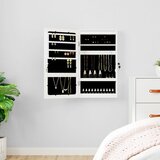 vidaXL Omarica za nakit z ogledalom in LED lučmi stenska bela | Shoptok.si