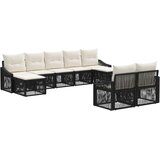 vidaXL Vrtna sedežna garnitura 9 pcs Črna poli ratan, (5000269830) | Shoptok.si