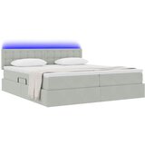  LED krevet za pohranu s madracem Svjetlosiva 200 x 200 cm | shoptok.hr