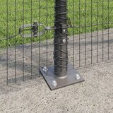 vidaXL zavarena žičana ograda s 13 flanširanih stupova siva 1.4x50 m čelik | shoptok.hr