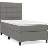  Okvir kreveta s oprugama i madrac tamnosivi 80x200cm od tkanine | shoptok.hr