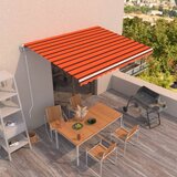 vidaXL Avtomatsko zložljiva tenda 450x350 cm oranžna in rjava Cene