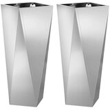 vidaXL Sadilica 2 pcs Srebrno 30 x 30 x 75 cm Cinkani čelik | shoptok.hr