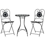 vidaXL Bistro set s mozaikom crno-bijeli od željeza i keramike | shoptok.hr