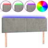Maison Chic led posteljno vzglavje - vzglavna omarica - nočna omarica svetlo sivo 144x5x78/88 cm žamet, (21707764) Cene