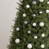  60-dijelni set božićnih kuglica s vrhom 150 LED bijelo-sivi | shoptok.hr