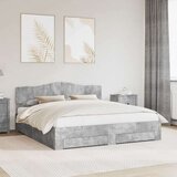  Konstrukcija postelje z vzglavjem Betonsko siva 200 x 200 cm, (5000102423) | Shoptok.si