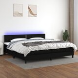 Krevet box spring s madracem LED crni 200x200 cm od tkanine | Eponuda.ba
