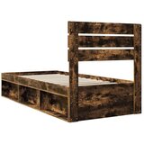  Okvir za krevet s uzglavljem Dimljeni hrast 75 x 190 cm | shoptok.hr