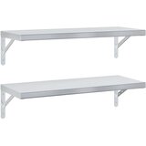 vidaXL Stenske police 2 kosa 75x30 cm srebrna nerjaveče jeklo, (21325976) | Shoptok.si