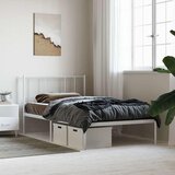  Metalni okvir za krevet s uzglavljem bijeli 107x203 cm | shoptok.hr